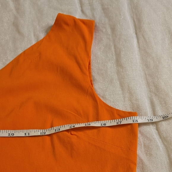 Vibrant One-Shoulder Dress in Orange Size 12 US - Picture 6 of 12